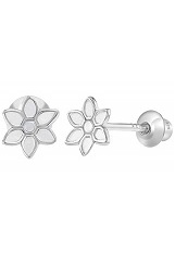 remarkable teensy flower silver children earrings